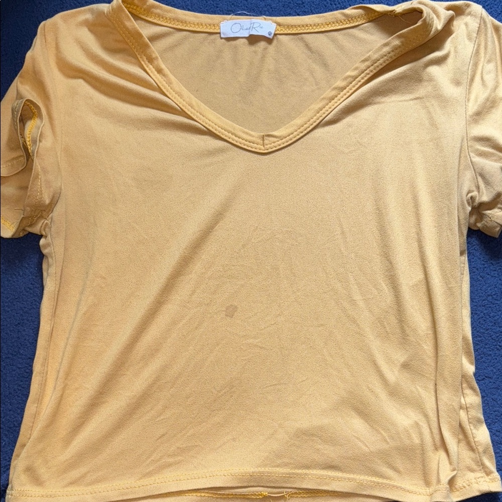 Olivia Rae Yellow Crop Relaxed Tee